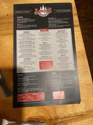 New menu