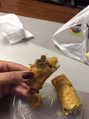 My half eaten and rotten egg roll.....