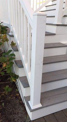 Front stairs with replaced pvc risers and sides