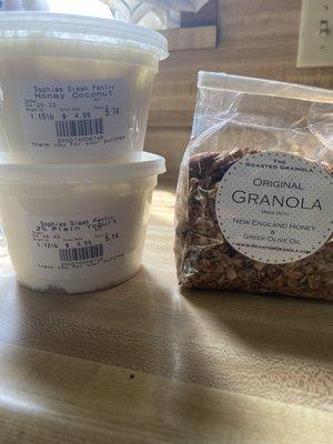 2% and Coconut honey yogurt with homemade granola!