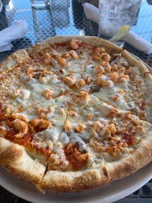 Spicy shrimp pizza - so good!