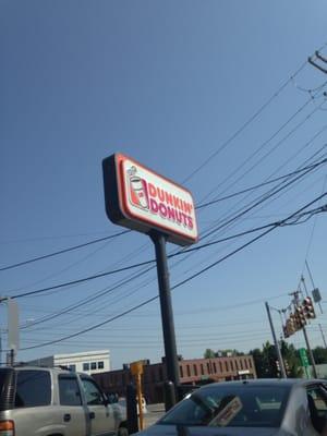 Braintree Dunkin Donuts -- 551 Granite Street, Junction @ Route 37, Granite Street, & West Street, Braintree                Sign