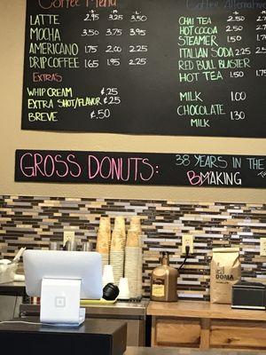 Now known as Gross Donuts. Nothing "gross" about it.  Nice, clean with stellar service, and Doma coffee. Great donuts.