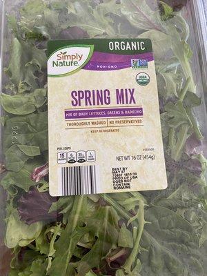 One pound of Spring mix.  For less than $5.   Used to be $3.46 a year ago.