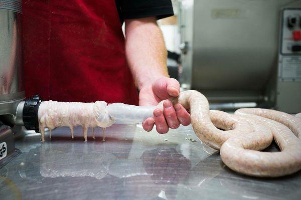 Onion Sausage linked by hand