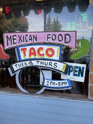 Taco Tuesdays & Thursdays 2-5pm