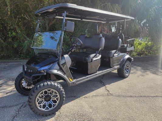 MadJax Xseries X6 lifted black metallic lithium golf cart