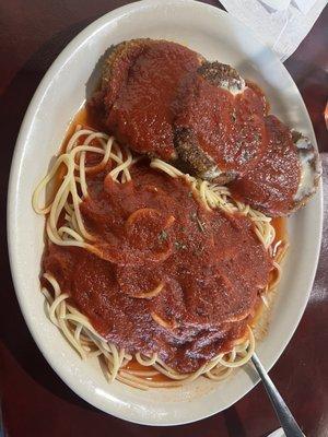 Eggplant and spaghetti