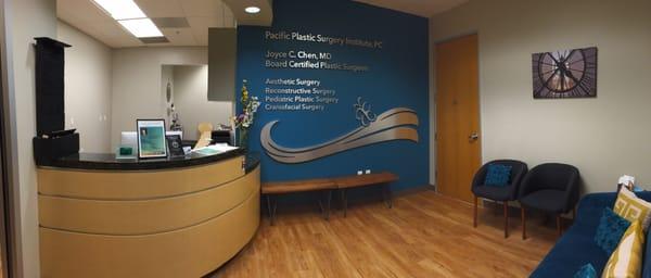 Our reception area at Pacific Plastic Surgery Institute!