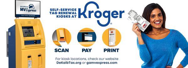 Renew your tag online or at a self-service kiosk at a DeKalb Kroger location: https://gamvexpress.com/