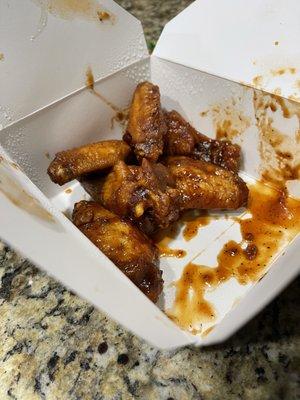 6 traditional, Honey barbecue wings