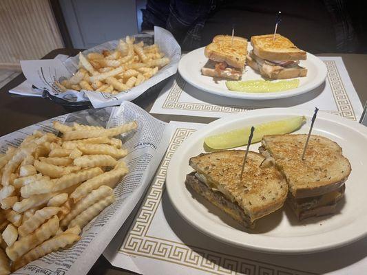 Patty Melt with Fries and Southwest Melt with fries