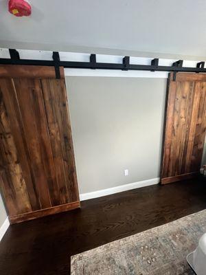 Barn doors for closet and bath