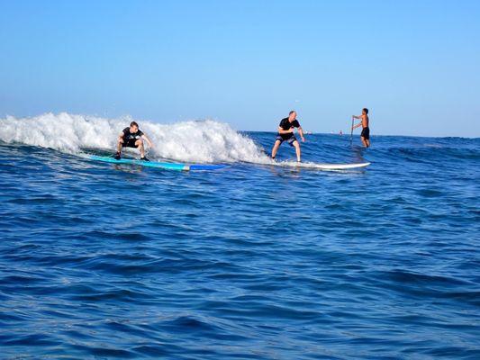 Me and my son catching another wave