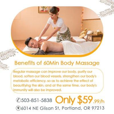 ONLY $59.99 - 60Min Body Massage