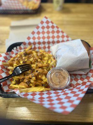 Fred Cheeseburger, and Wild Fries.  Fries were very good.  Very tasty, but a bit spicy.