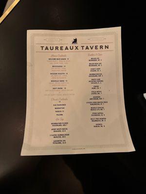 Drink Menu