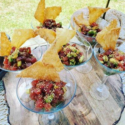 Ahi poke Martinis