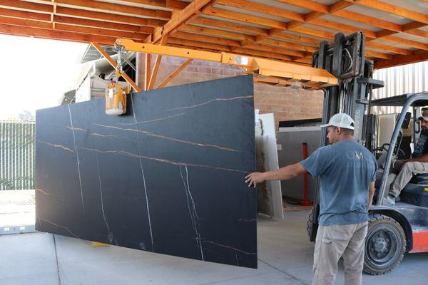 Large slab getting ready for fabrication