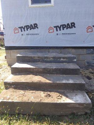 Solid concrete steps before demo