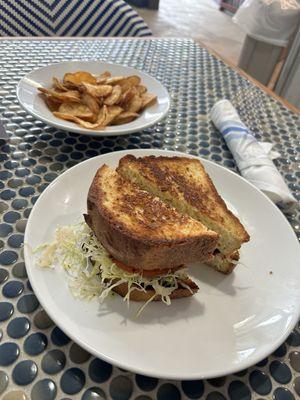 BLT and homemade chips