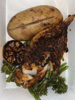 Grouper, broccolini and potato