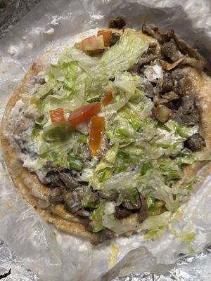 This sope felt like they couldn't decide whether it was a tostada or sope based on the flatness & crunchiness