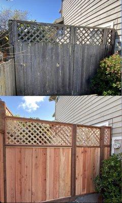 Soquel Fence With lattice Before and after