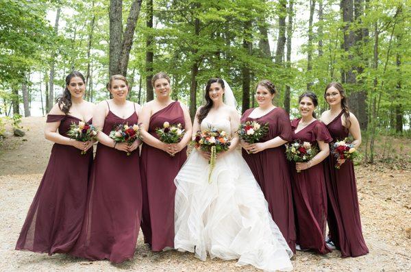 Bridal and bridesmaids bouquets.