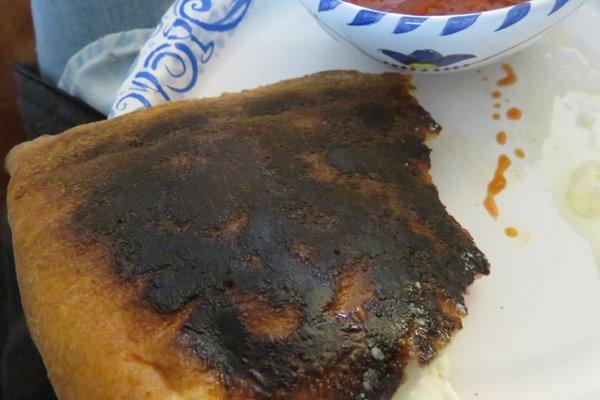 Burnt calzone