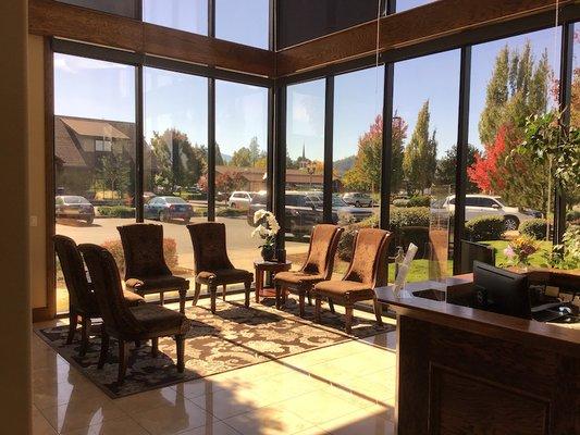 The Boardroom lobby area.