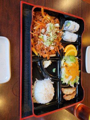 Spicy pork lunch bento box