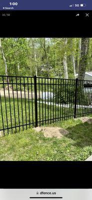 5' High All Black Aluminum Fence.