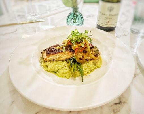 Snapper with orzo