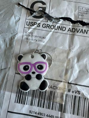 Keychain randomly showed up in the mail which I did not order. KC from CA USA