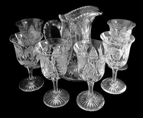 American Brilliant Period Cut Glass Set