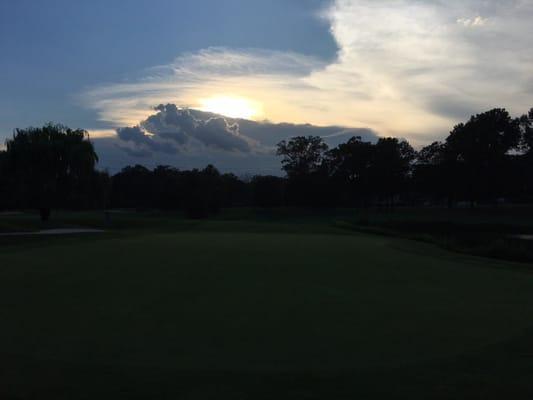 4th green at dusk