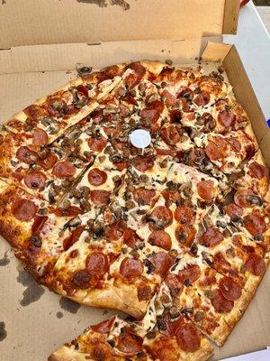 XL pizza ($33) -- HUGE