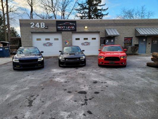 3 generations of Dodge chargers after there hand wash for the Car Club meet. 3/6/21