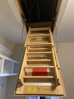 Ladder to attic not properly installed