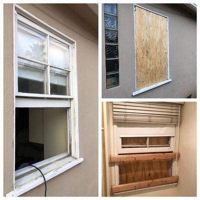 Encino break-in board-up