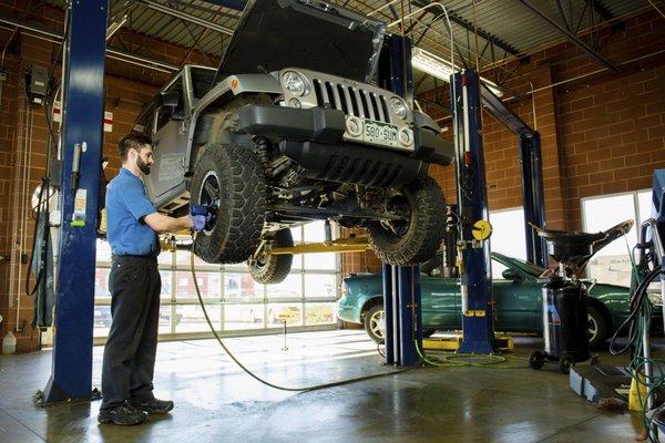 Let us put your car on a lift - you are welcome to come into the shop and take a look too!