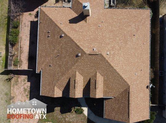 Residential roofing project in Austin TX, Let us help you get a free inspection and estimate on your roof.