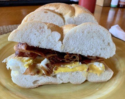 Crispy Bacon, Egg & American Cheese on a Roll