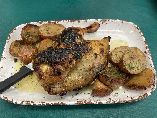 Greek Chicken (Koto'poulo) and potatoes