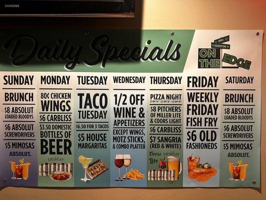 Specials of week