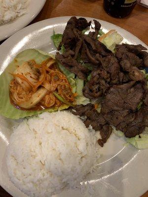 Bulgogi, Kimchi and rice