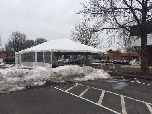 30X45 frame tent. Perkasie day March 2015.