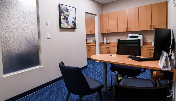 Private room for reviewing treatment plans