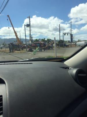 School rush at a gas station.  Avoid at all costs.